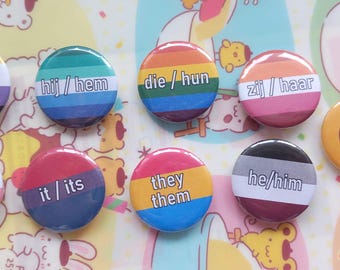 botones personalizables de orgullo/pronombre (+versiones nederlandse)