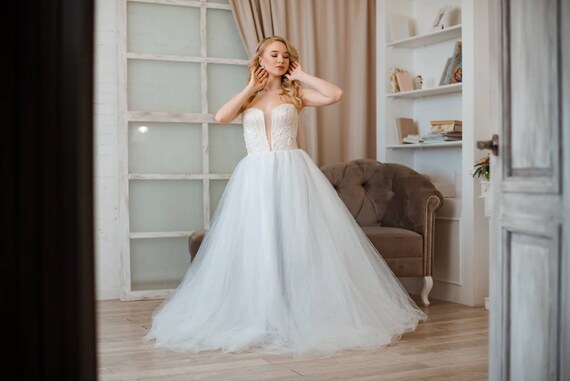 Sweetheart Wedding Dress Lace Wedding Dress Long Sleeves Etsy