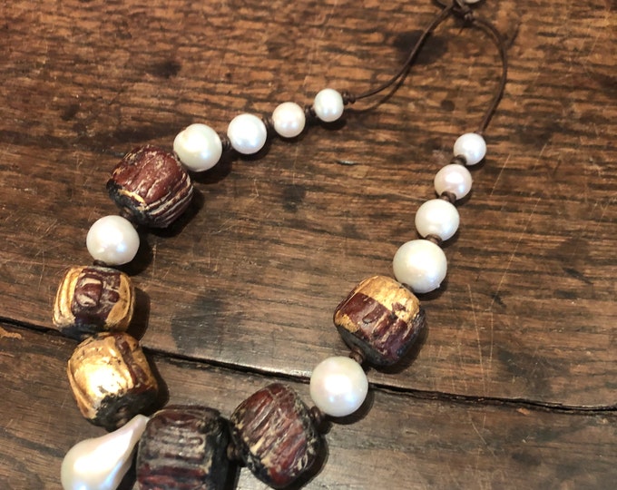 Buddha necklace with Freshwater pearls