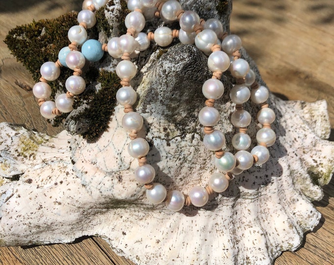 Long freshwater pearl necklace