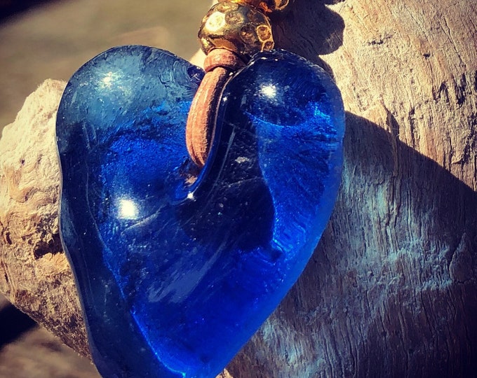 Glass heart necklace