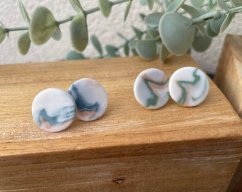 Colored porcelain stud earrings for women / Women's Colored Porcelain Stud Earrings by Marie Courtillat