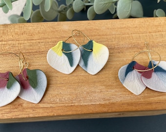 Creole earrings in colored porcelain / Women's Hoop Earrings in Colorful Porcelain by Marie Courtillat