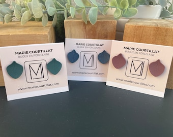 Colored porcelain stud earrings / Colored Porcelain Stud Earrings by Marie Courtillat