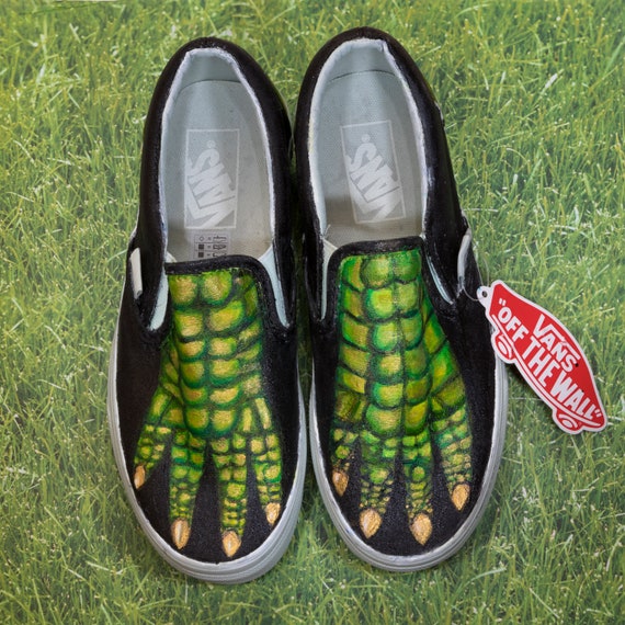 Dinkarville vans with green toes 
