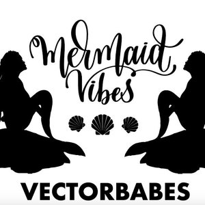 Little Mermaid with Dreadlocks Twins Mermaid Vibes SVG Cricut Vector Pack