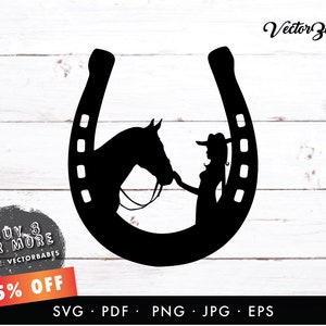 Girl With Horse SVG Cut File | commercial use | instant download | printable vector clip art | Cowgirl shirt design | Country Horse and Girl