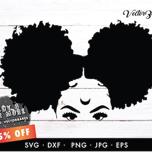 Sailor Moon | Cute Puffs | Natural Hair | Logo Element | Comic | Witch | Vector Cricut SVG PNG EPS