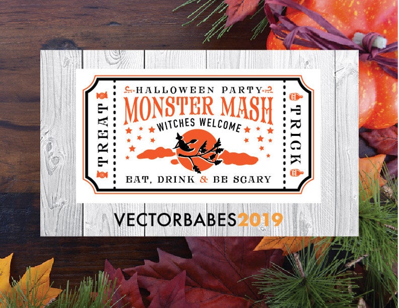Monster Mash Ticket Witches Welcome SVG Cricut PNG PDF - Etsy