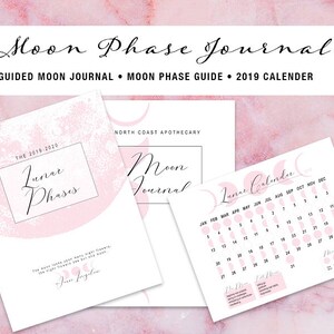 Aesthetic Moon Phase Journal * Law of Attraction * Lunar Cycle Guide * Calender * BONUS ART PRINT