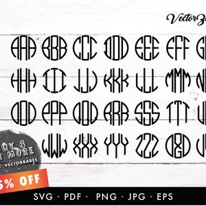 Monograma / Alfabeto completo / Iniciales / SVG PNG EPS / Silueta / Diseño Cricut