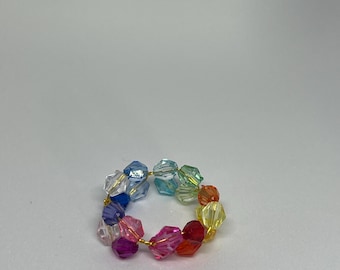 Anello con perline arcobaleno in ( m)