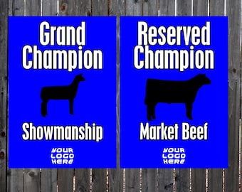 Livestock Show Award banner, Jackpot Awards, County Fair Grand champion banner 4H