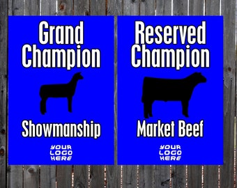 Livestock Show Award banner, Jackpot Awards, County Fair Grand champion banner 4H