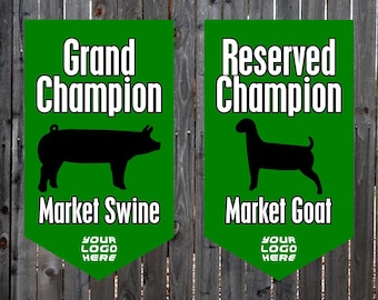 Custom Livestock Award banner, Jackpot Awards, County Fair Grand champion banner 4-H