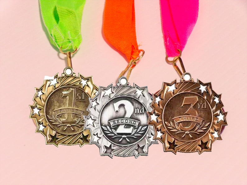 Gold, Silver and Bronze Sports Medals: Wrestling Medals, basketball medals, tennis medals, baseball medals, Lots of options, most sports image 2