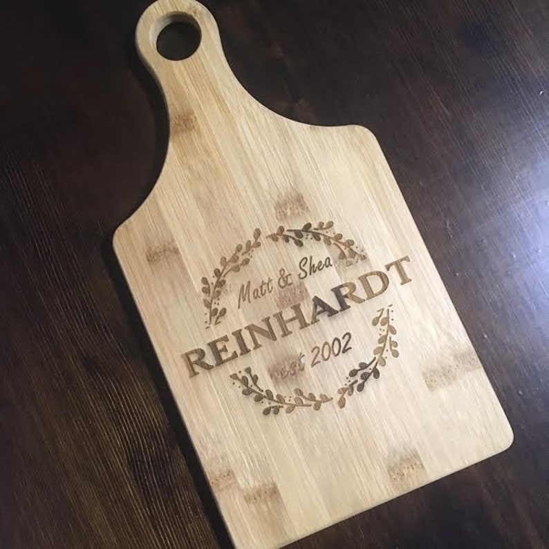 Family name engraved cutting board First home gift Personalized Wedding Cutting board Personalized mothers day cutting board gift