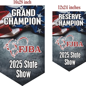 Set of Grand and Reserve Livestock Show Award banner, Jackpot Awards, County Fair Grand champion banner 4H