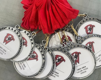 Custom Event Insert Medals - Personalized Medals - Custom Gold Silver Bronze Medals - Includes Ribbon - Personalized Event Awards