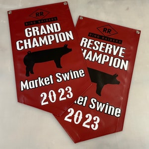 Livestock Grand Champion Showmanship Award Banner. County Fair. Jackpot. Trophy. Stall Herdsmanship. Buyer Gift. Breeder. Sheep. Swine