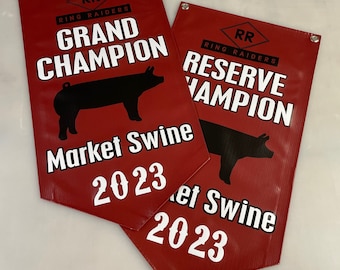 Livestock Grand Champion Showmanship Award Banner. County Fair. Jackpot. Trophy. Stall Herdsmanship. Buyer Gift. Breeder. Sheep. Swine