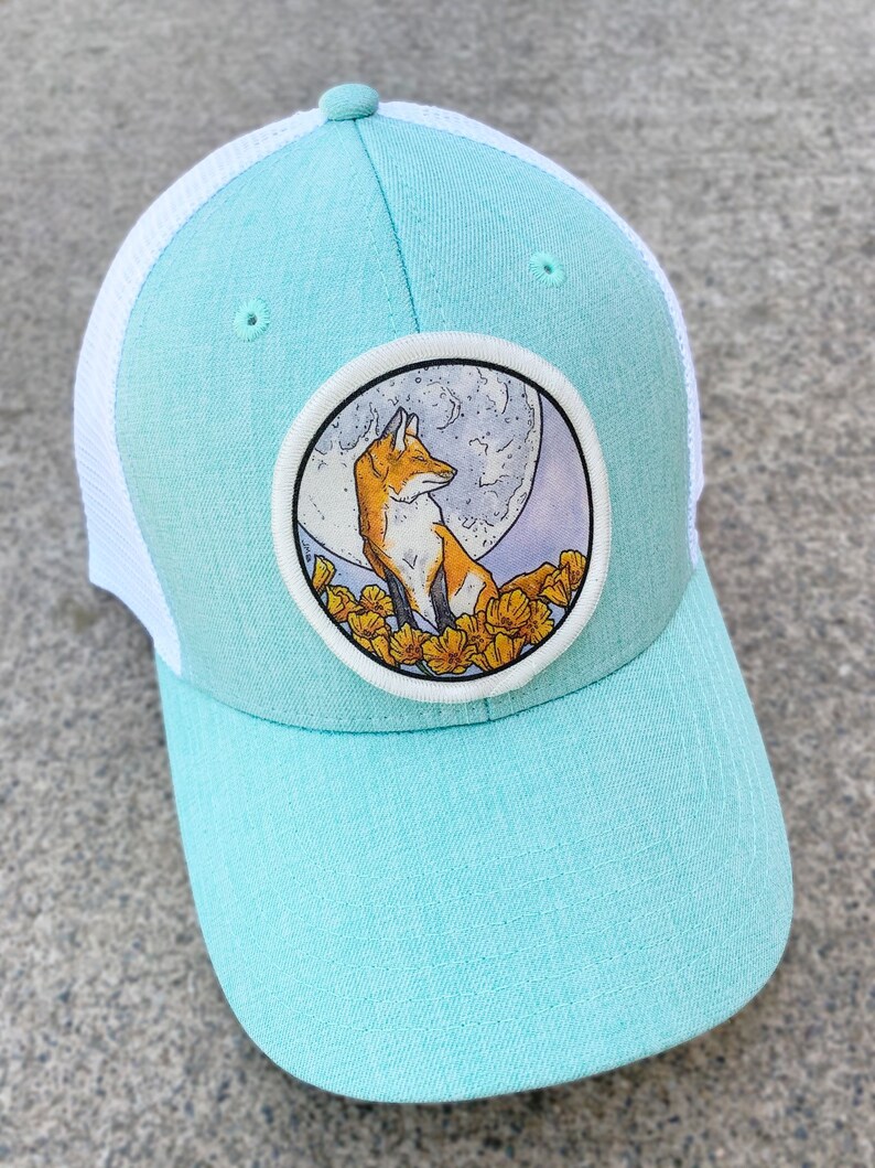 Jarad Barkdoll Art Moon and Fox Trucker Style Hat