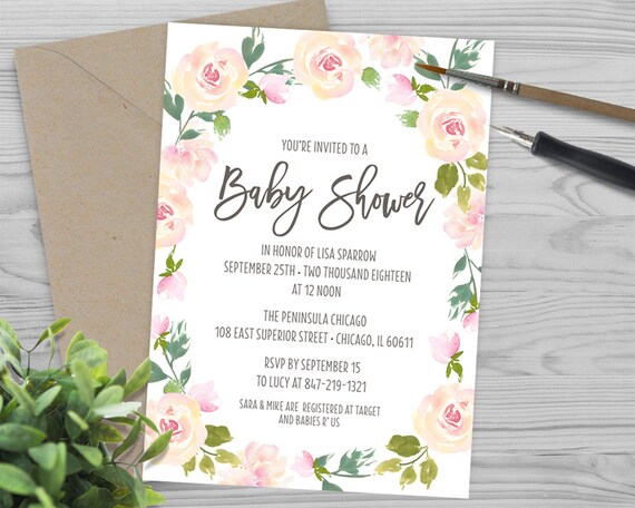 pink roses baby shower