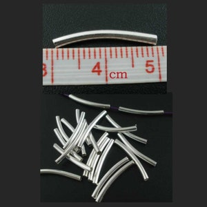 Zinc Based, Alloy, Spacer Beads, Curve, Tube, Silver Plated, 19mm, 150 pc, bead tube, jewelry making, jewlery supplies, jewelry making