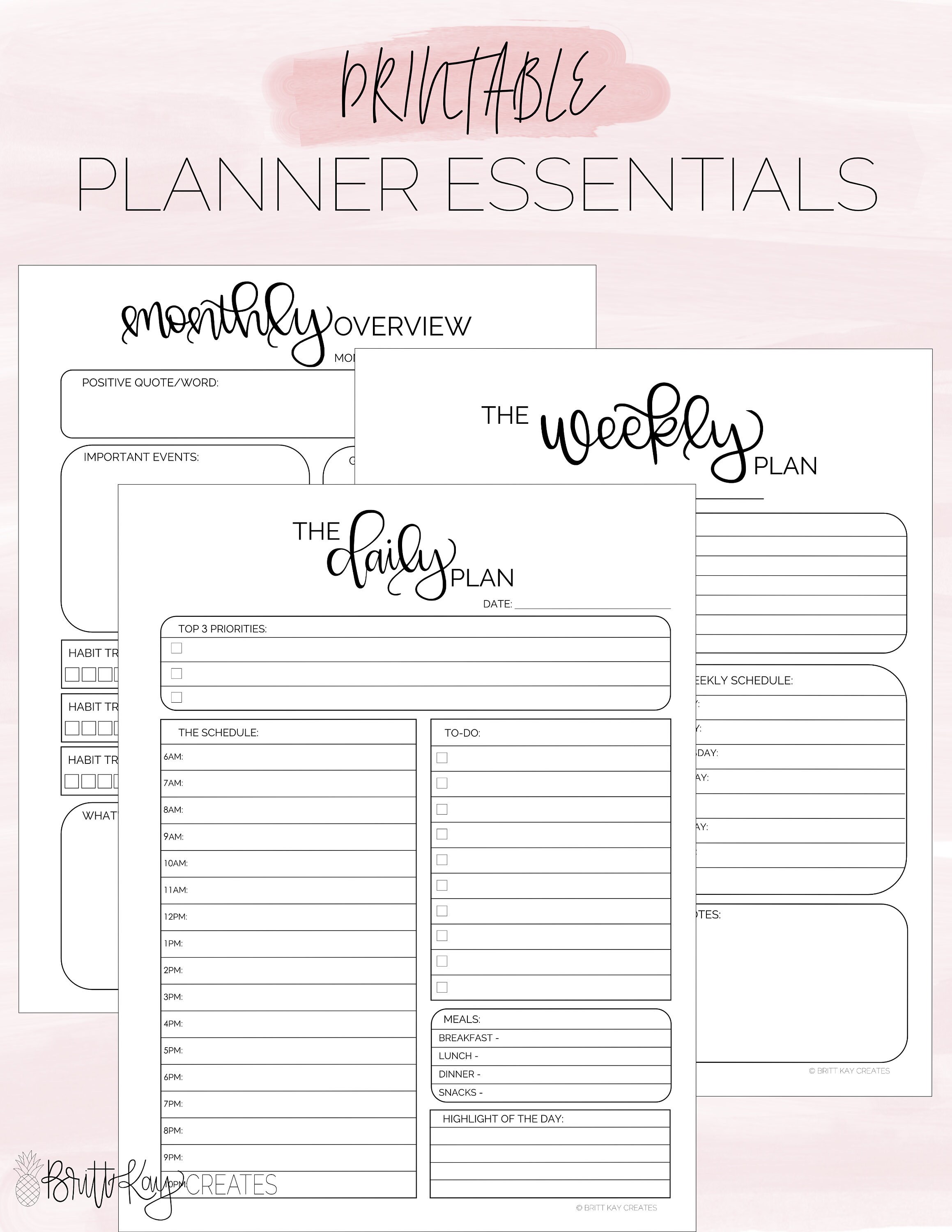 BIG Happy Planner Printable Weekly Planner Monthly Overview | Etsy