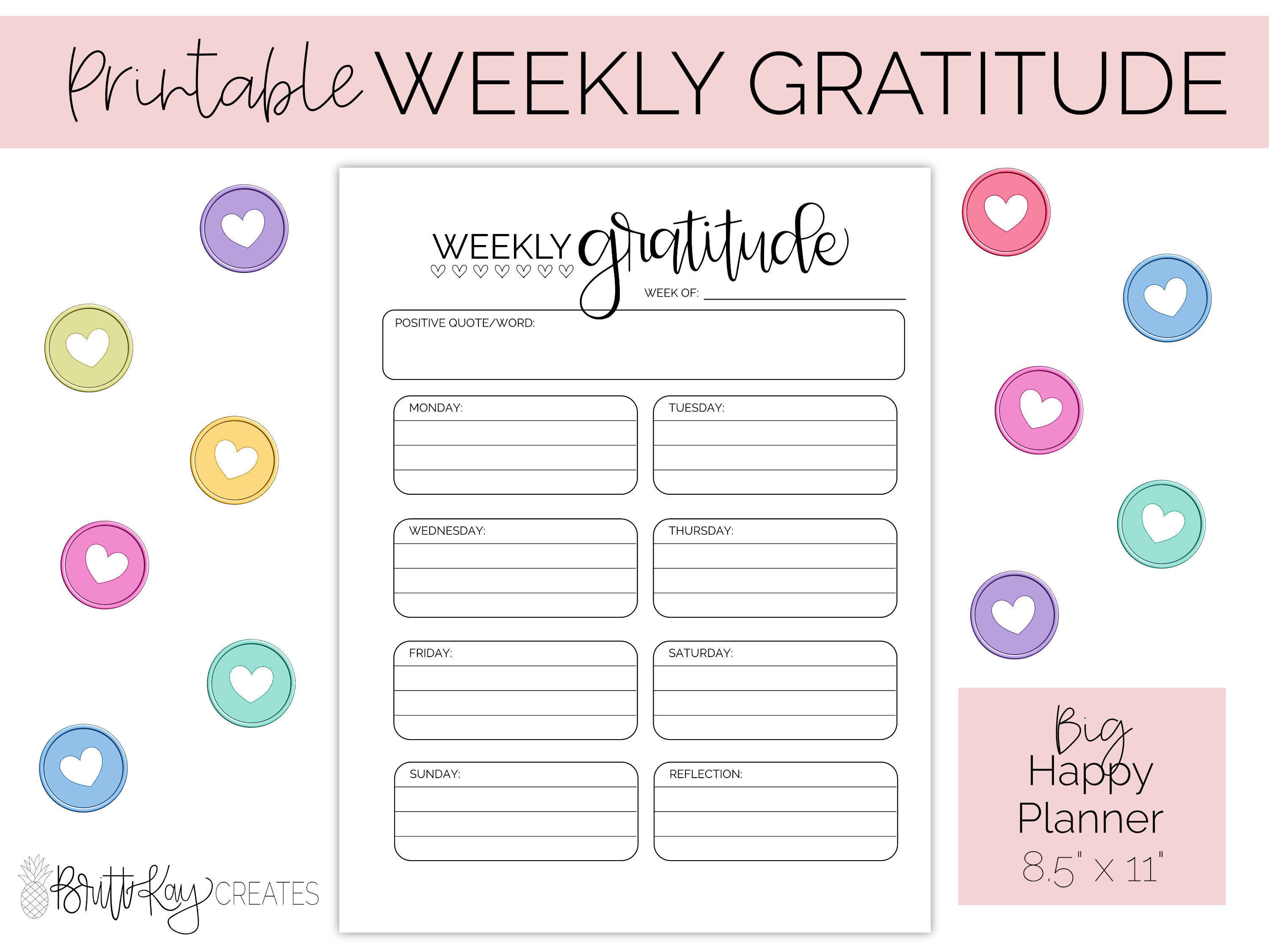 Gratitude Planner Gratitude Journal BIG Happy Planner Etsy