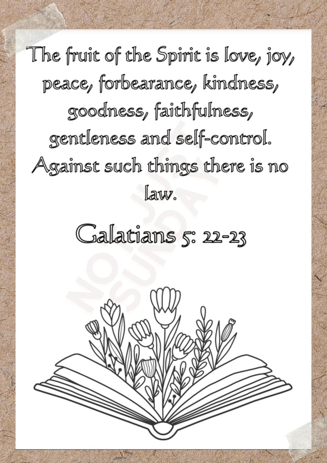 Printable Colouring Pages Fruits of the Spirit for Adults and Children