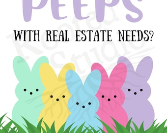 Real Estate Post Card | Peeps Easter Theme