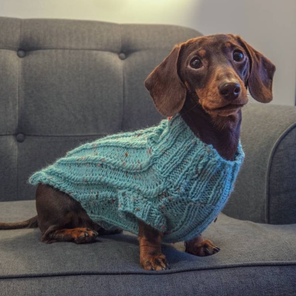 Custom Made Cable Ribbed Dachshund Jumper