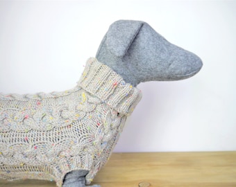 Custom Made Chunky Cable Dachshund Jumper