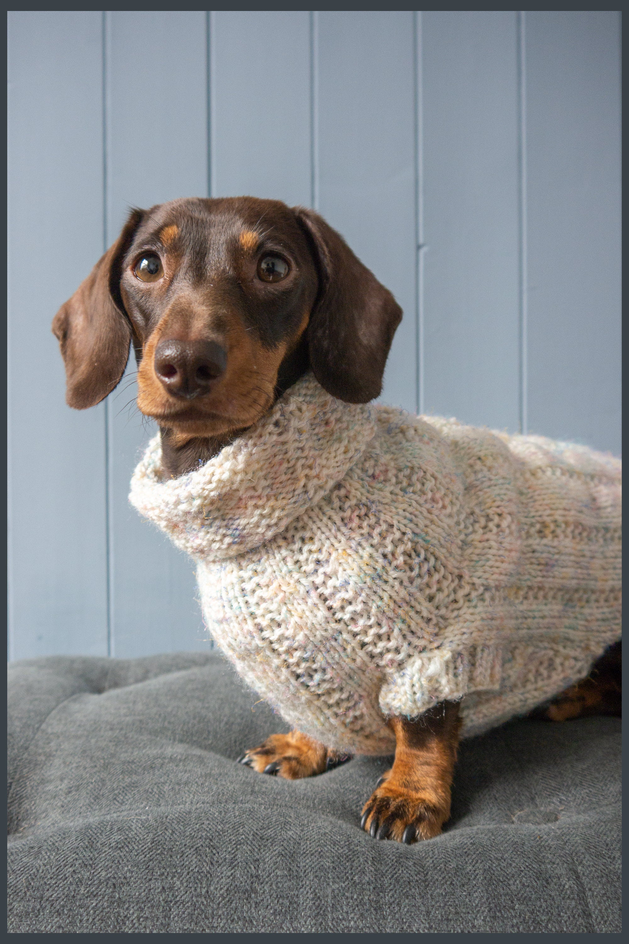 Custom Made Ribbed Dachshund Knitted Wool Jumper