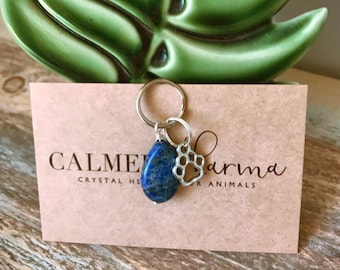 Lapis Lazuli Pet Healing Charm: Cat/Dog Collar Pendant