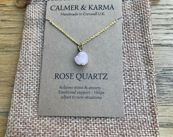 Rose Quartz Crystal Healing Necklace