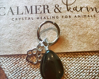 Obsidian Pet Healing Crystal Pendant: Negative Energy Protection