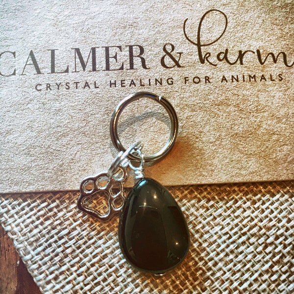 Obsidian Pet crystal healing pendant. Pain relief, joint, muscular, balance hormones,strains, pain, protection from negative energy.