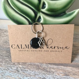 Obsidian. Protection from negativity, joint and muscular pain, balance hormones, pain relief. Crystal healing charm for Cats, Dogs Pets