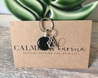 Obsidian. Protection from negativity, joint and muscular pain, balance hormones, pain relief. Crystal healing charm for Cats, Dogs Pets