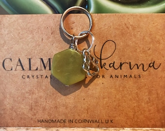 Peridot Crystal Pet Collar Pendant: Harmony & Toxin Relief