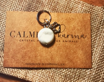 Howlite Crystal Pet Charm: Calming Anxiety Relief