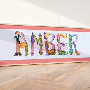 Custom Name Sign, Hand Painted Wall Sign, Personalized First Name, Disney Letter Art, Wall Decor, Name Art, Lovely Name Paintings