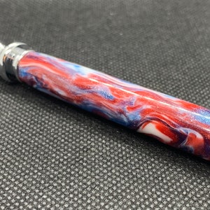 Custom Made Razor -Red, White, Blue Swirl DiamondCast- Chrome - Razor