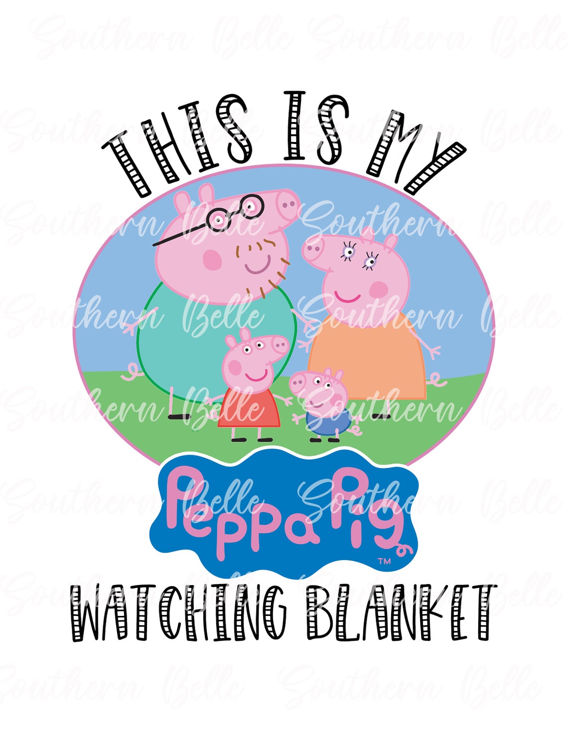 Peppa Pig Watching Blanket Sublimation Transfer Blanket - Etsy