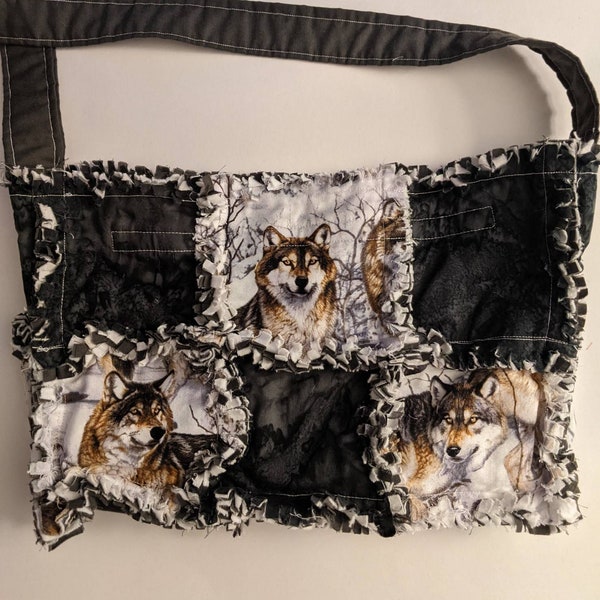 Winter wolf purse