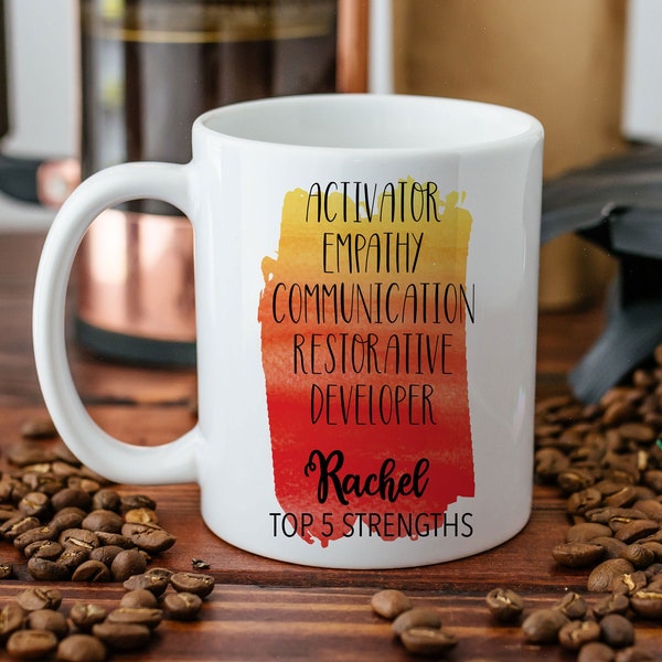 Top 5 Strengths Mug - Strengths Personalized - Top 5 Strengths Personalized Mug - Strengths on a mug