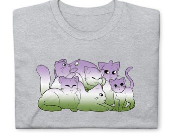 Genderqueer Cats T-Shirt - Genderqueer Cats Shirt - Pride T-Shirt - Pride Shirt