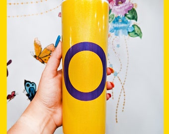 Intersex Tumbler - Intersex Glitter Tumbler - Pride Tumbler - LGBT Tumbler - Intersex Skinny Tumbler